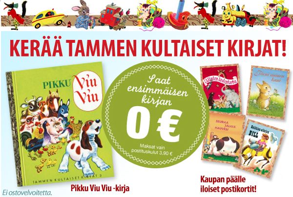 Saat Tammen kultaiset kirjat tutustumispaketin pelkillä postikuluilla (3,90 e)